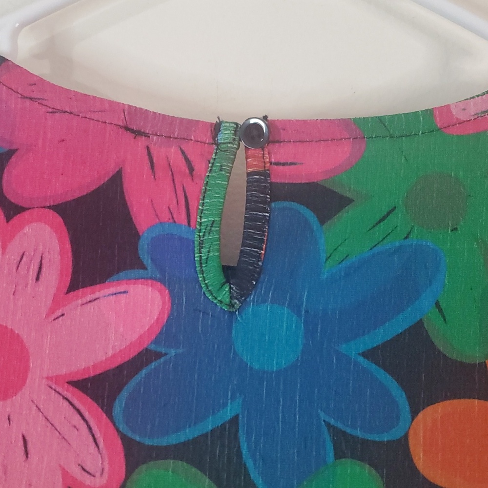 Desigual Girls Floral Print Longsleeve Babydoll Dress Size 11-12 Colorful - Picture 8 of 10